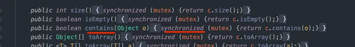 Collections.synchronizedSet_contains